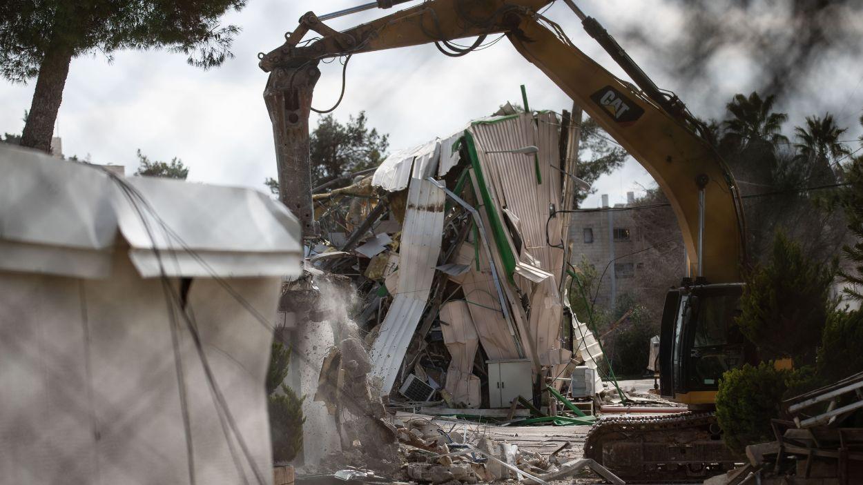 Demolición de la sede de la UNRWA en Jeruslén Este. EP.