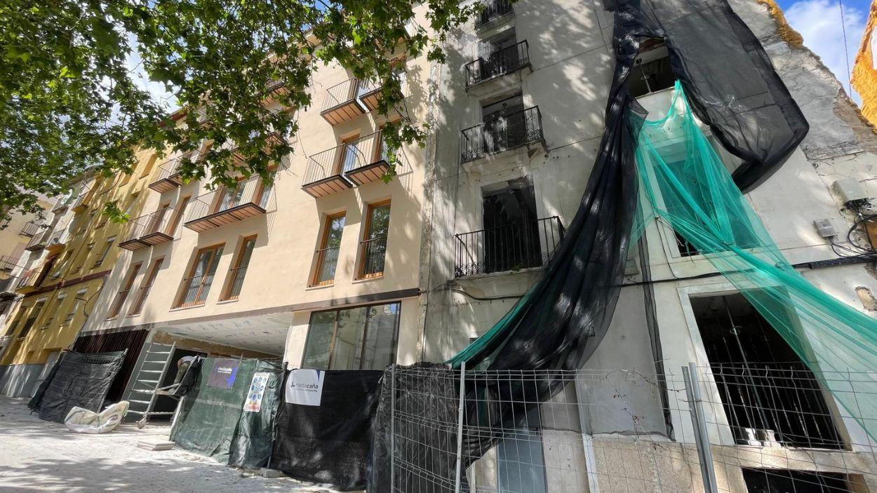 Obras del edificio intergeneracional del Partidor, Alcoy. Imagen propia.
