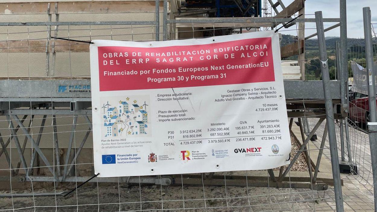 Obras de rehabilitación del barrio del Sagrado Corazón, Alcoy. Imagen propia.