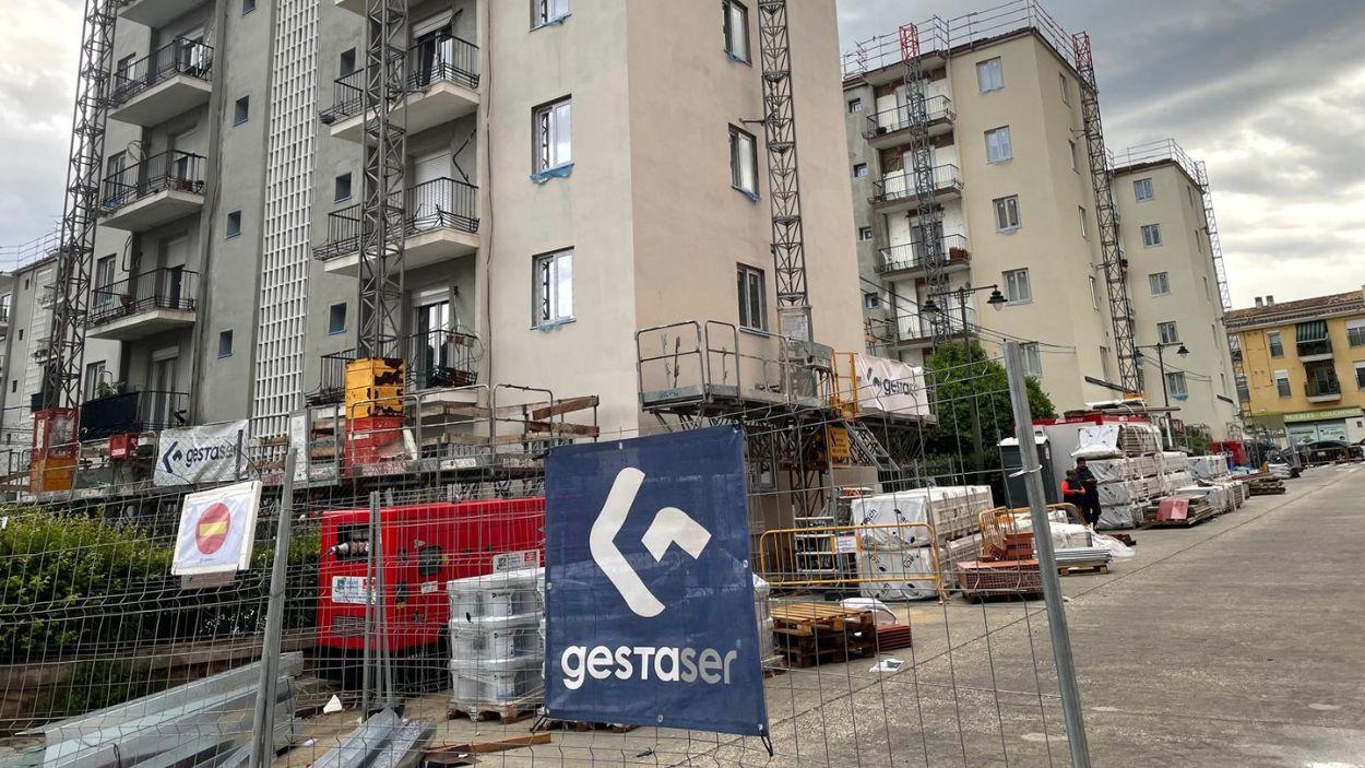 Obras de rehabilitación del barrio del Sagrado Corazón, Alcoy. Imagen propia.