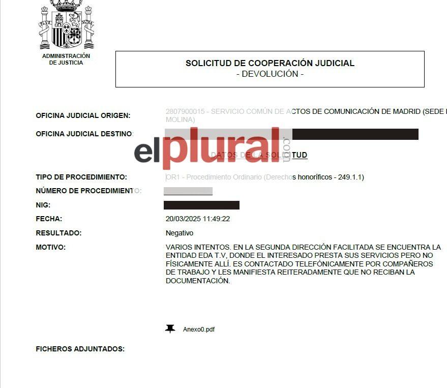 Imagen de la Notificación a Vito Quiles Imagen de la Notificación a Vito Quiles