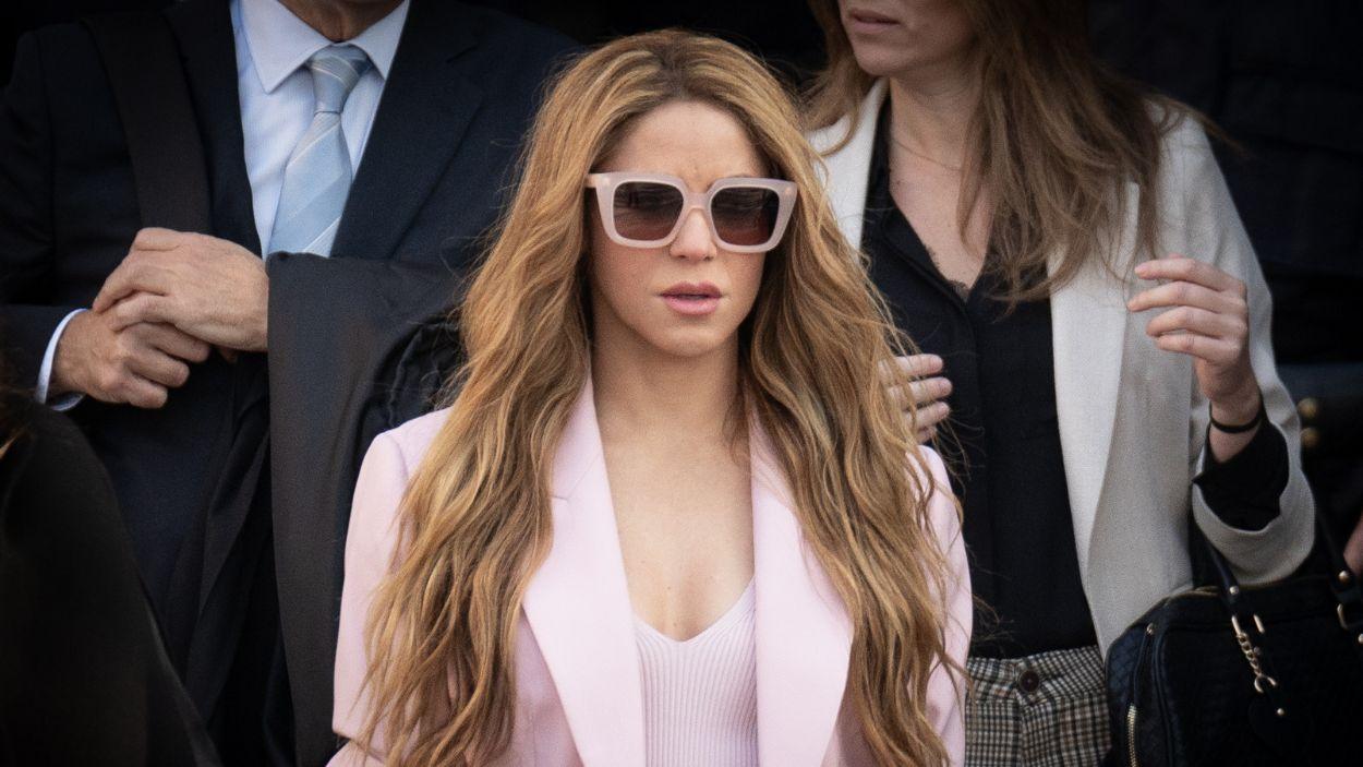 La cantante Shakira, a su salida de la Audiencia Nacional. EP.