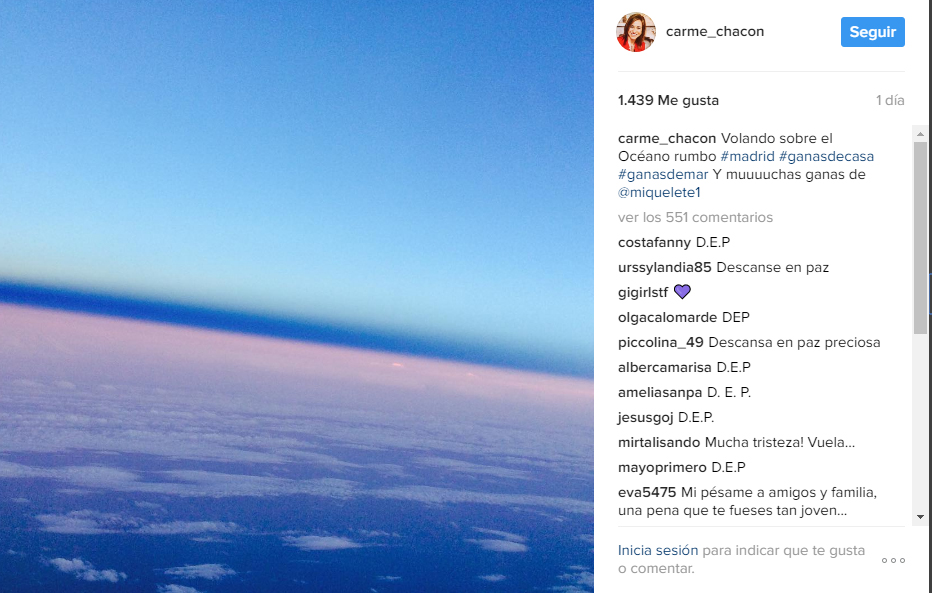 El último mensaje de Carme Chacón en Instagram