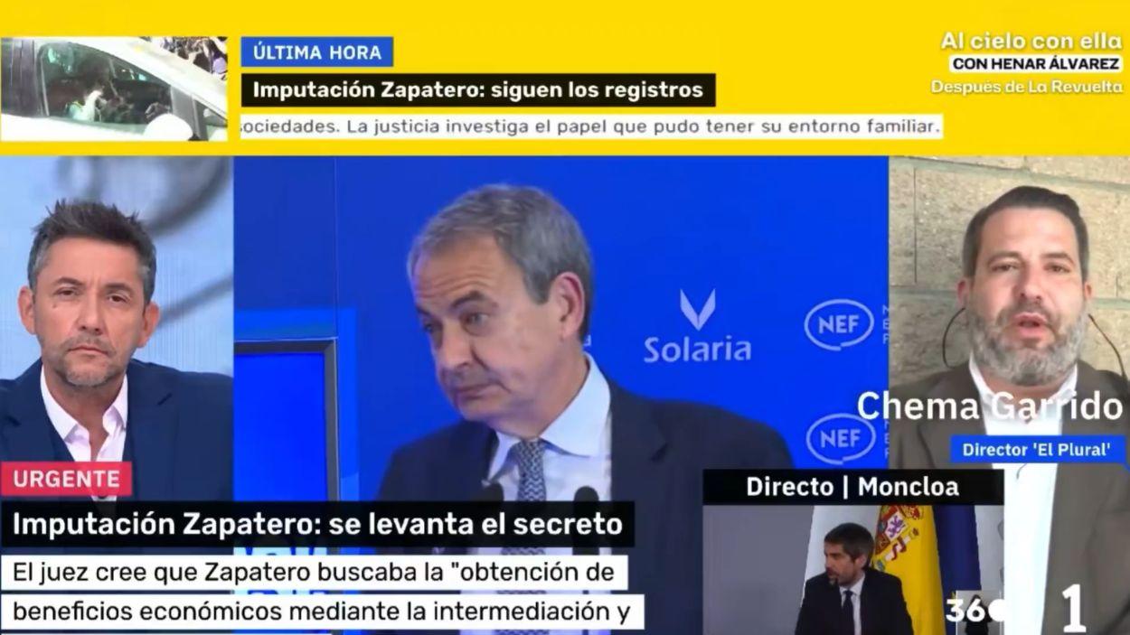 El director de 'ElPlural' Chema Garrido durante una conexión en directo con el programa 'Mañaneros 360'. TVE.