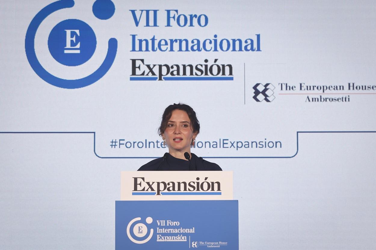 Isabel Díaz Ayuso en un foro de 'Expansión'. Comunidad de Madrid