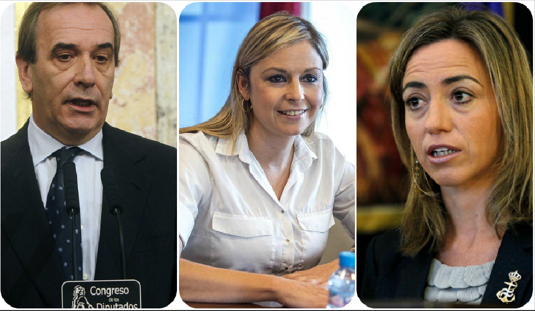 Los socialistas tristemente fallecidos Antonio Alonso, Elena de la Cruz y Carme Chacón.