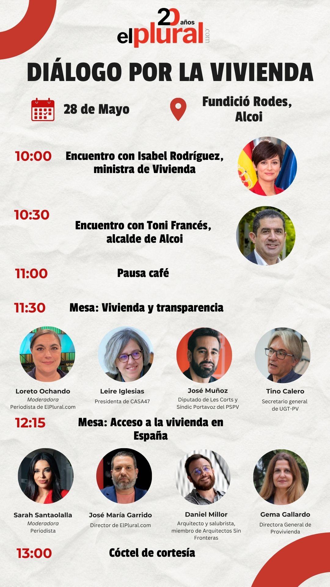 Programación – Diálogo por la Vivienda, 28 de mayo, Fundició Rodes, Alcoi