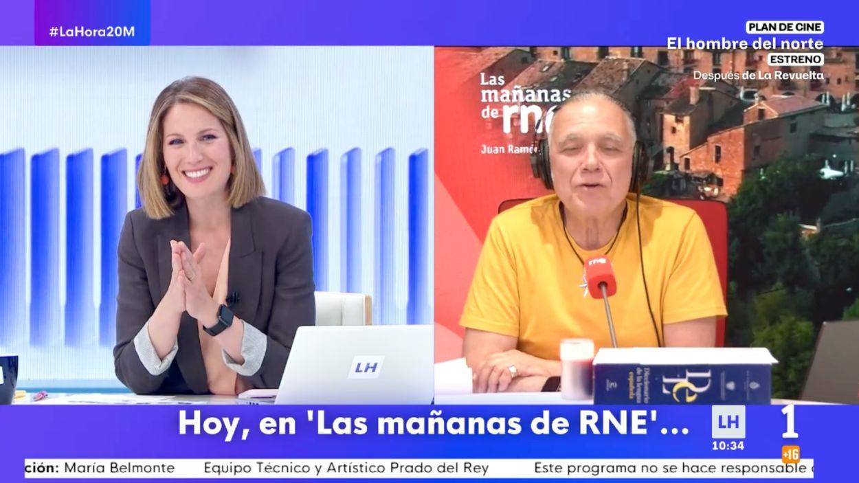Silvia Intxaurrondo y Juan Ramón Lucas en 'La Hora de La 1'. RTVE.