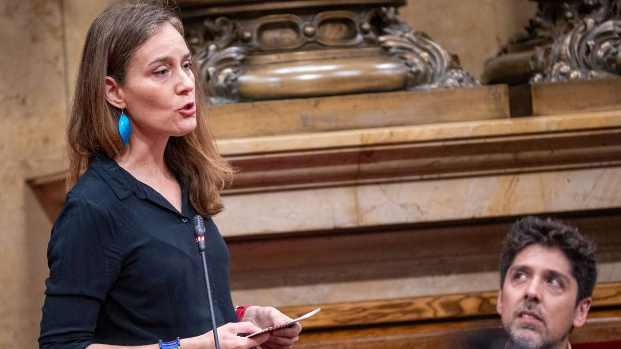 La presidenta del grupo parlamentario de los Comuns, Jéssica Albiach, durante un pleno del Parlament de Catalunya, a 20 de mayo de 2026. Lorena Sopena / EP