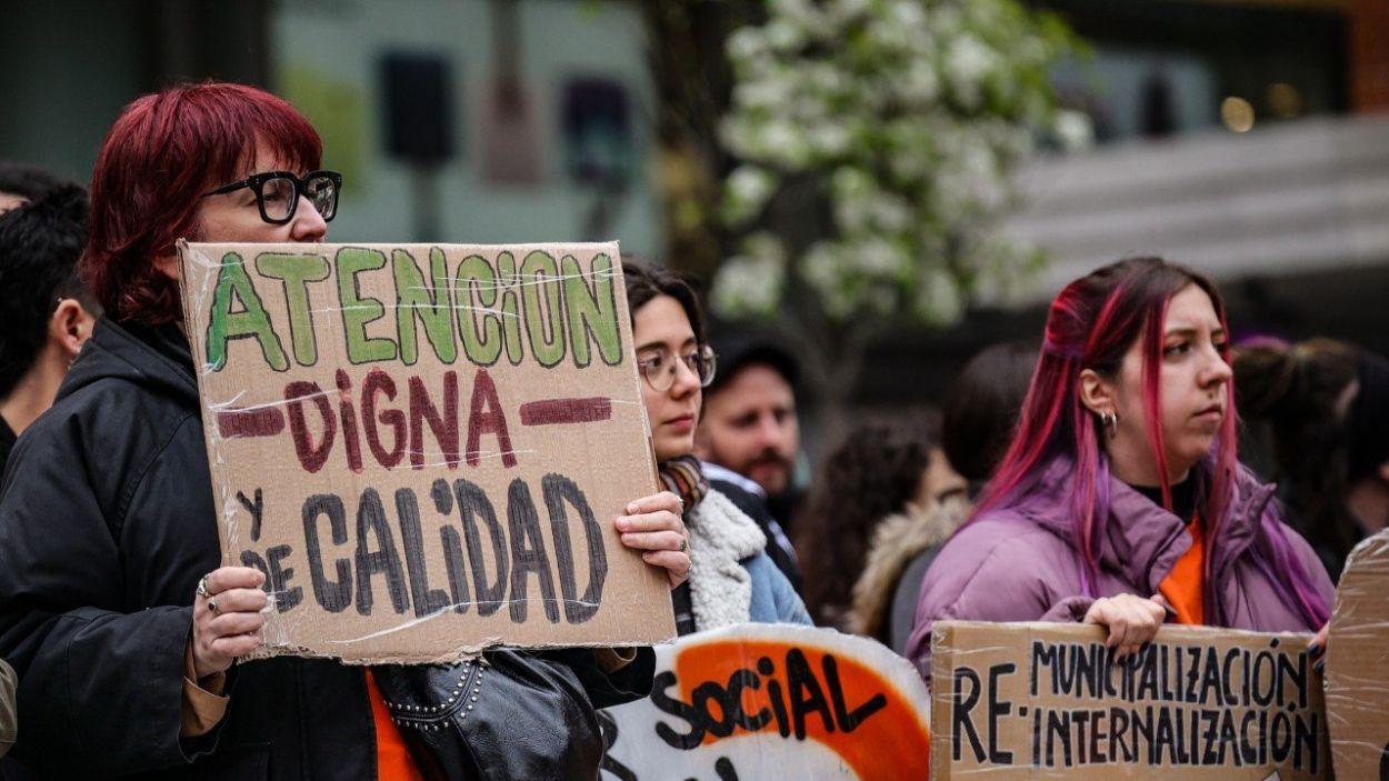 Imagen de una concentración anterior del sector social. Fotografía de Diego Vítores.