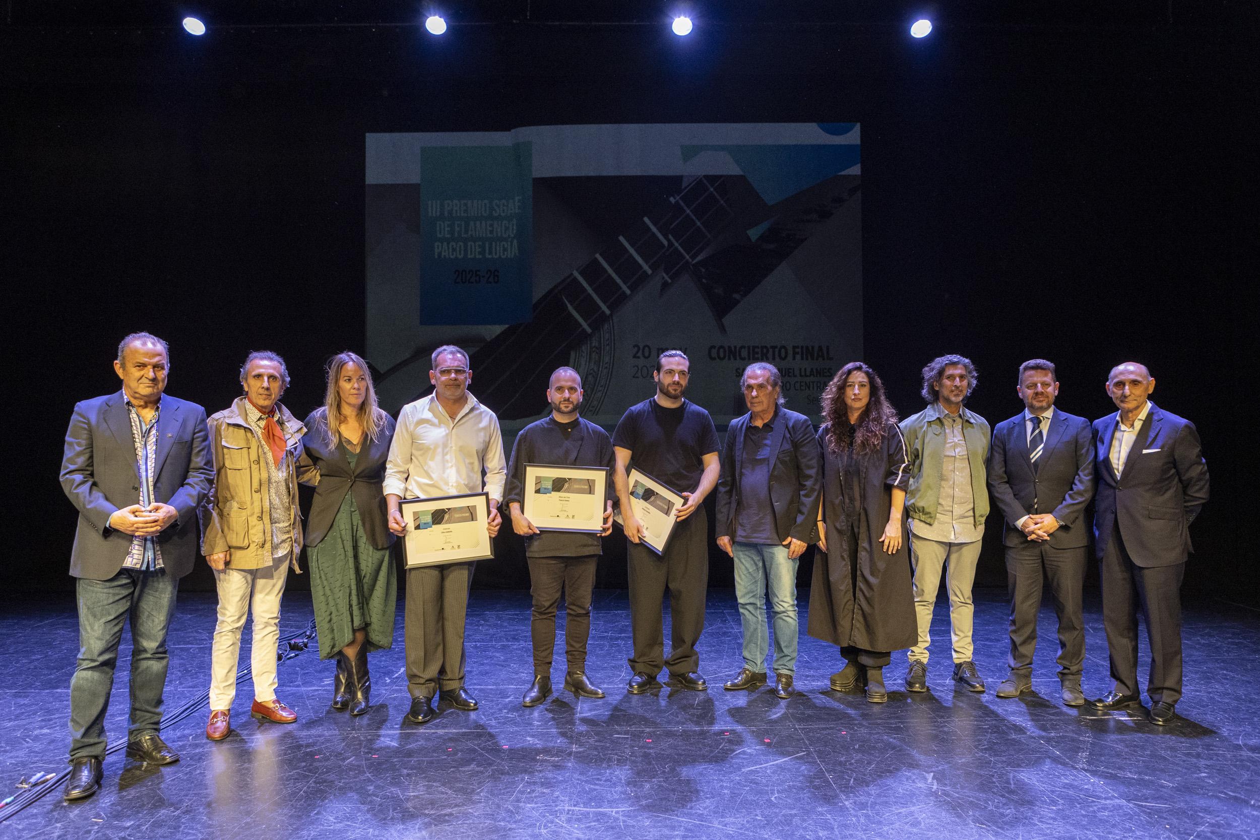 Jurado y galardonados en III Premios SGAE de Flamenco Paco de Lucía / Lolo Vasco