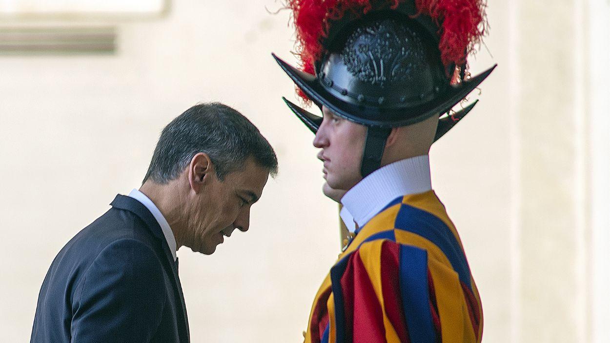 El presidente del Gobierno, Pedro Sánchez, en su última visita al Vaticano, en octubre de 2024. EP.