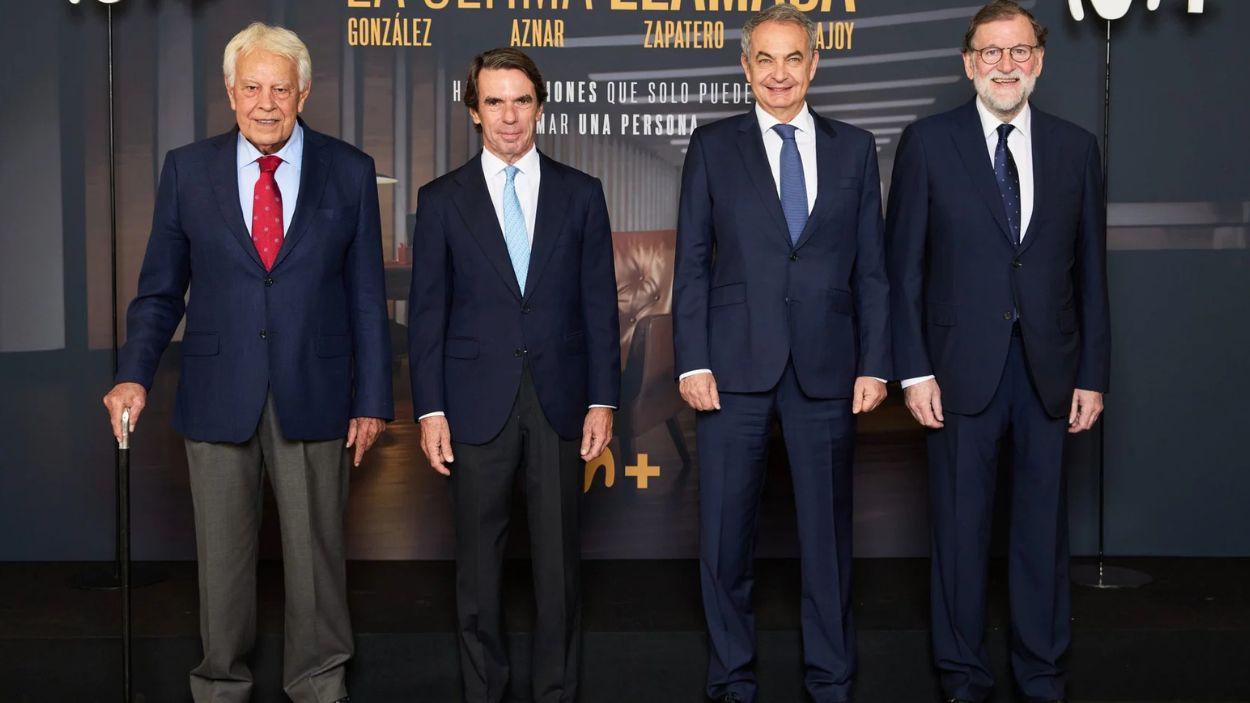 Presentación de 'La última llamada' con los expresidentes protagonistas.