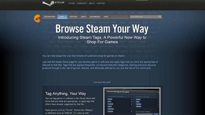 Etiquetado de juegos en Steam Etiquetado de juegos en Steam