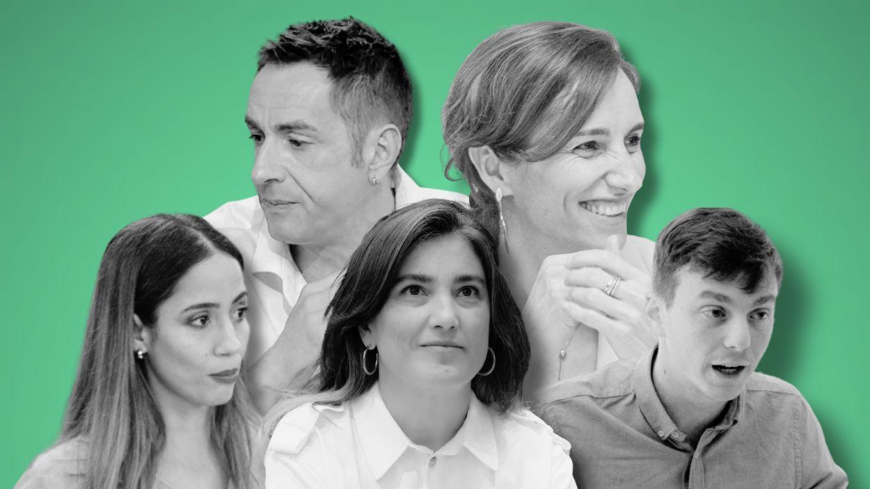 Mónica García, Emilio Delgado, Tesh Sidi, Manuela Bergerot y Eduardo Rubiño. Elaboración propia