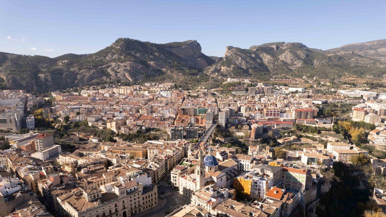 Imagen panorámica de Alcoy (Alicante).