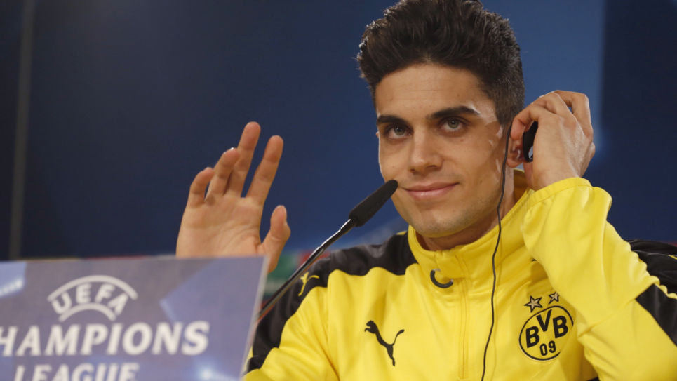 Marc Bartra, jugador del Borussia Dortmund, en una rueda de prensa