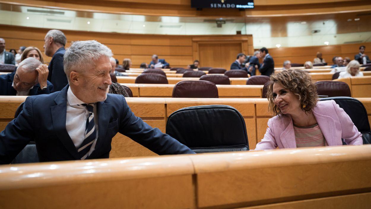 El ministro del Interior, Fernando Grande-Marlaska, y la vicepresidenta primera y líder del PSOE andaluz, María Jesús Montero / Archivo EP