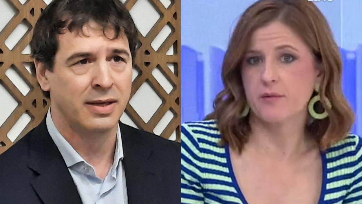 El hermano de Pedro Sánchez, David Sánchez, y la periodista de RTVE, Irma Frigenti