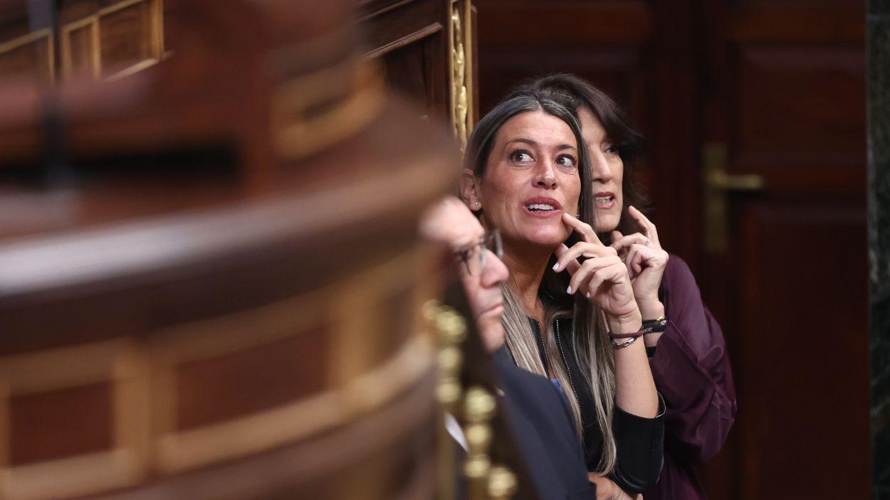 La portavoz de Junts en el Congreso, Miriam Nogueras, durante un pleno en el Congreso de los Diputados. EP.