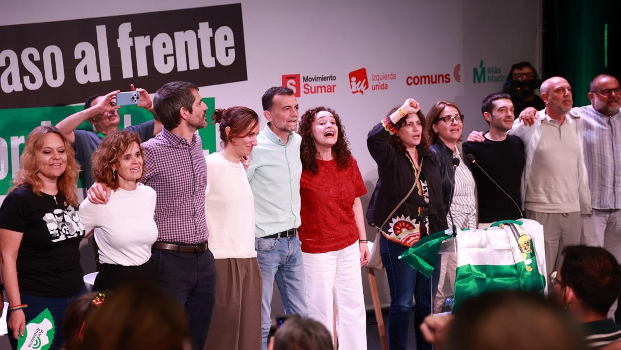 Miembros de Sumar durante el encuentro 'Un paso al frente. Por Andalucía' en Sevilla. EP