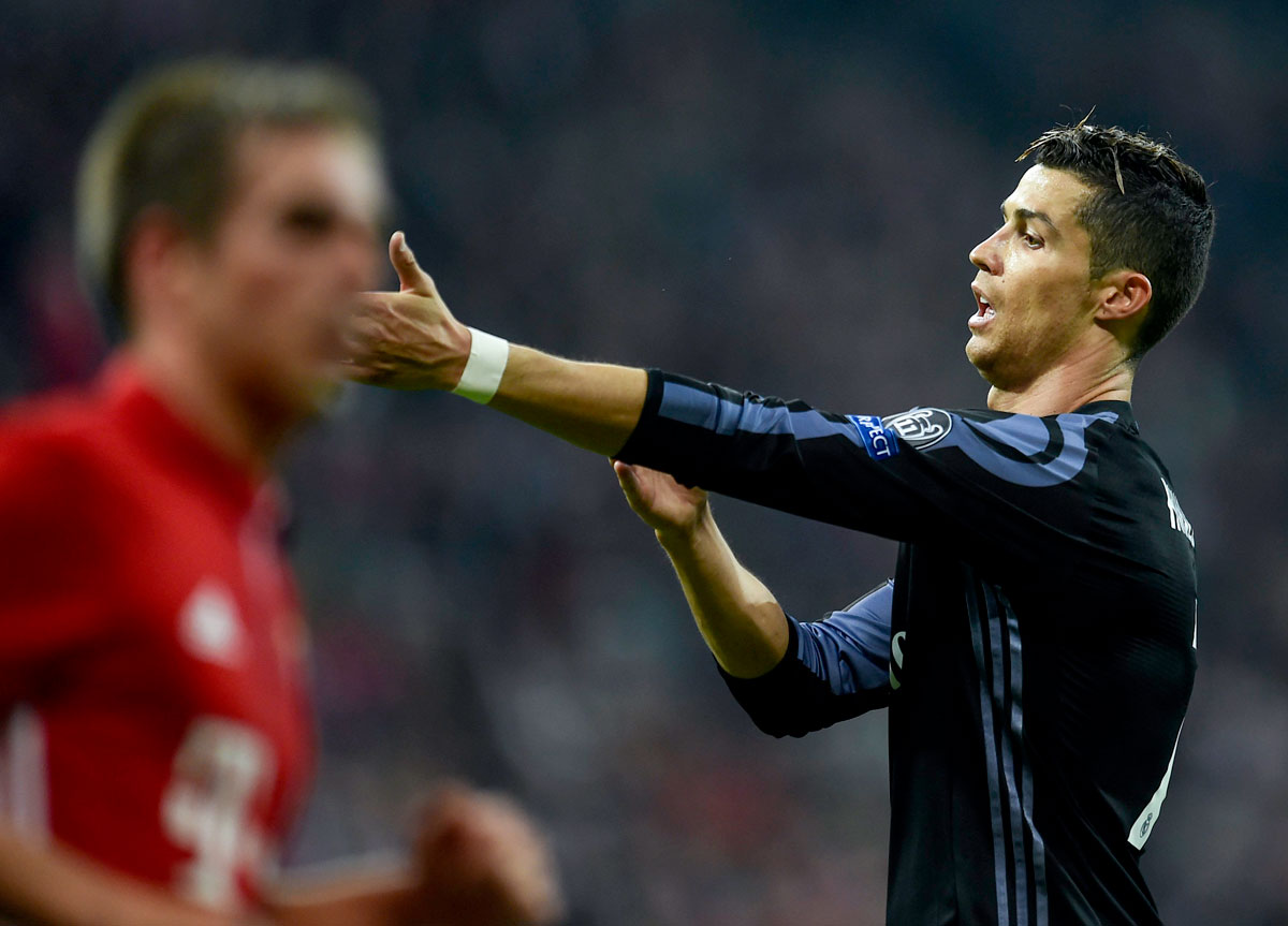 Cristiano Ronaldo, durante el partido de ida de cuartos de final de la Champions League contra el Bayern de Múnich.