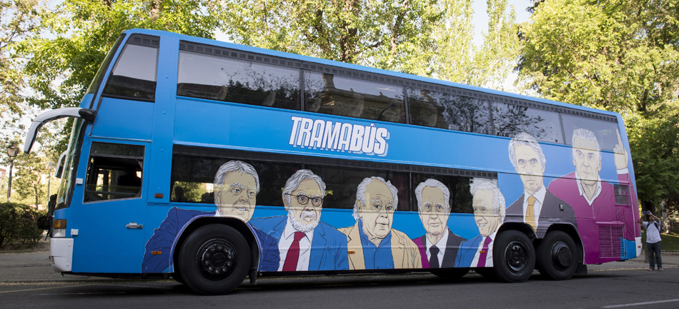 El tramabús en su recorrido por las calles de Madrid