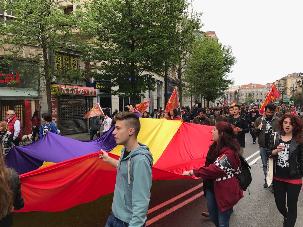 Manifestación por la tercera república en Santander. 