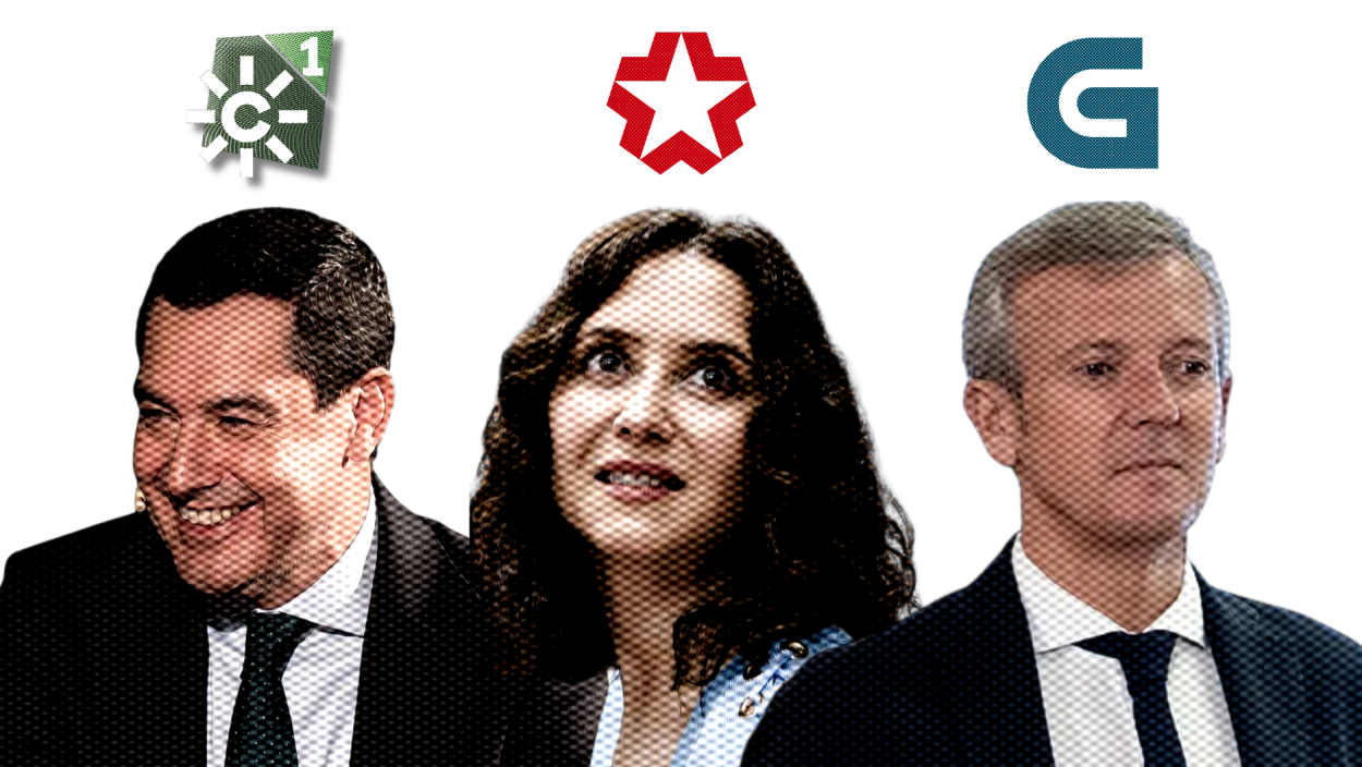 Juan Manuel Moreno Bonilla, Isabel Díaz Ayuso y Alfonso Rueda