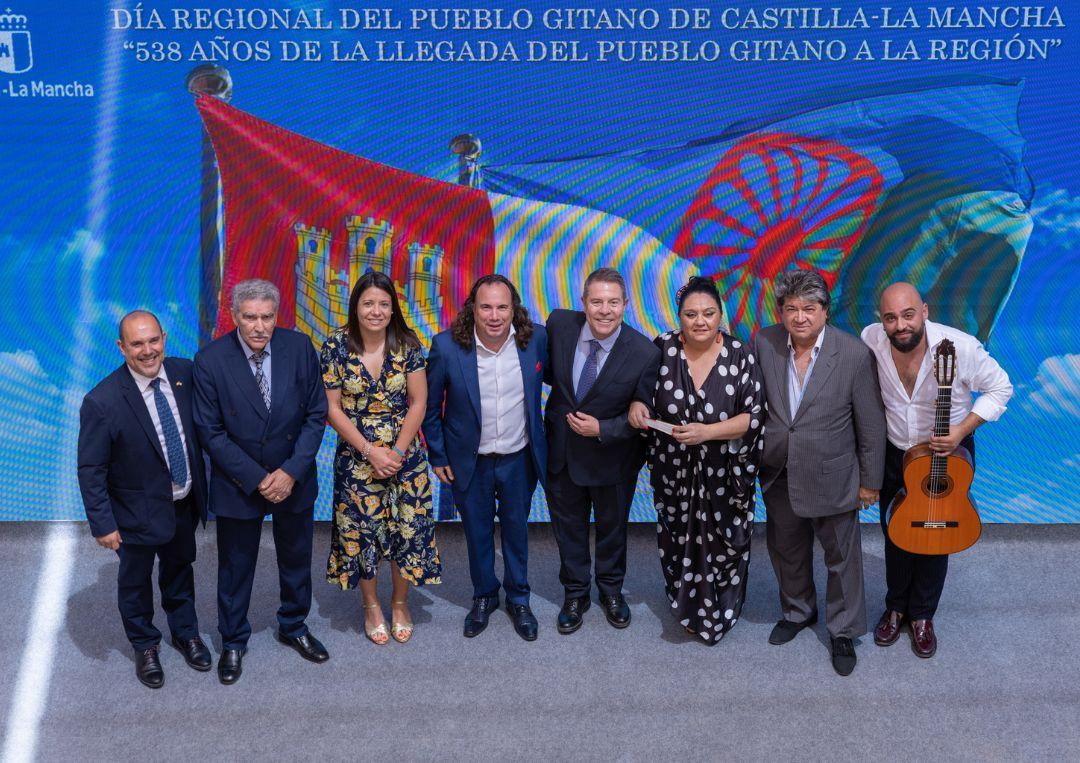 El presidente del Gobierno regional, Emiliano García Page,durante el acto institucional con motivo de la celebración del Día del Pueblo Gitano de Castilla La Mancha.