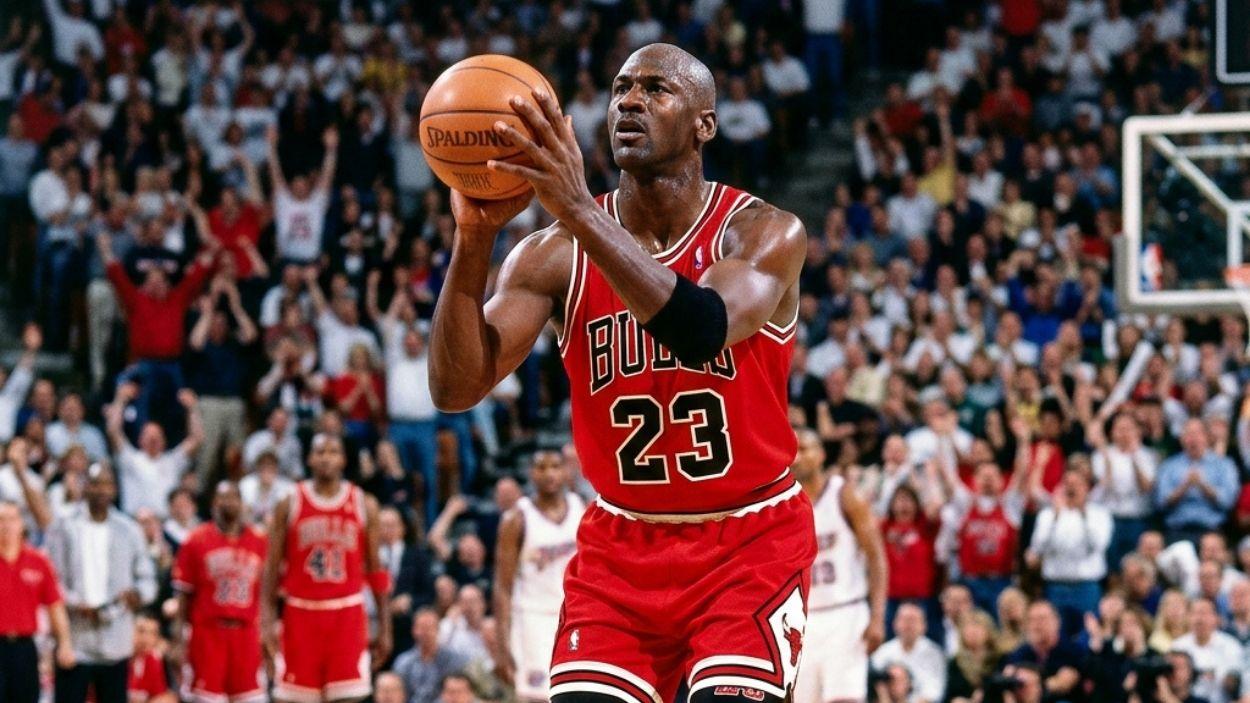 Michael Jordan en un partido con los Chicago Bulls. 