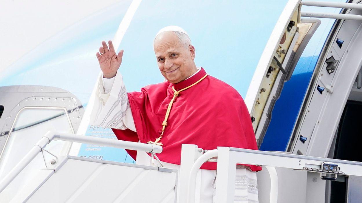 El Papa León XIV aterriza en el Aeropuerto Adolfo Suárez Madrid Barajas. EP.