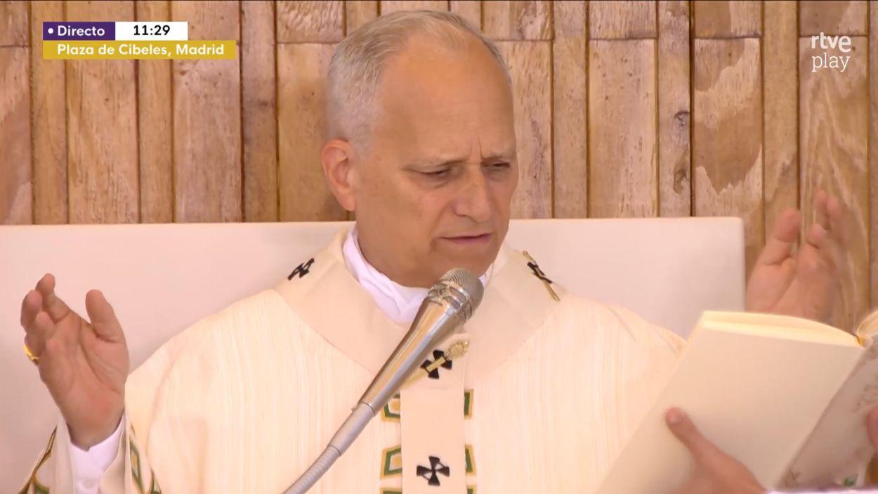 El Papa León XIV durante la misa en Cibeles. RTVE.