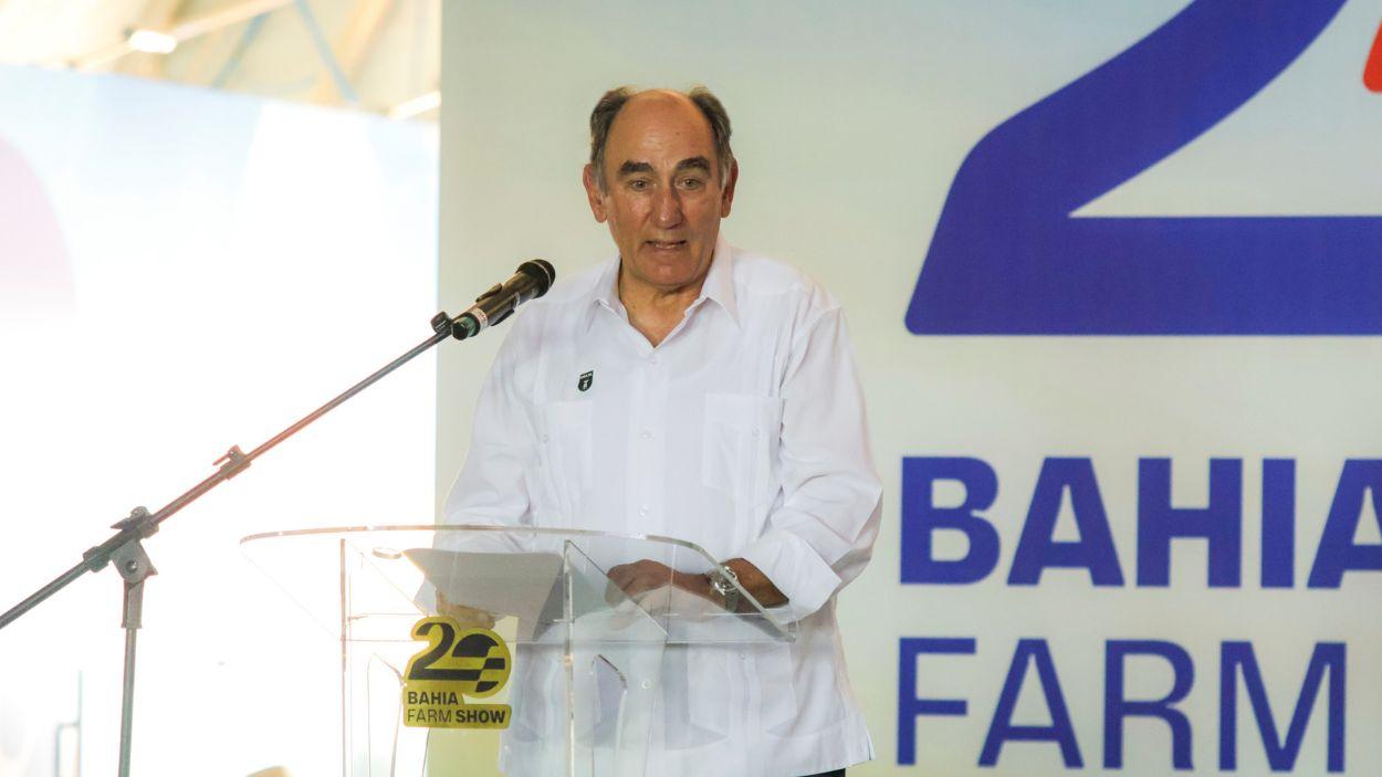 El presidente de Iberdrola, Alejandro Galán, durante su discurso en la inauguración de la Bahia Farm Show
