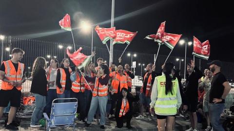Trabajadores del sector logístico en Sevilla en huelga por s