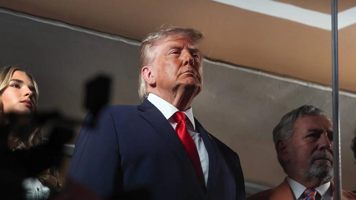 Trump durante el partido de los Knicks
