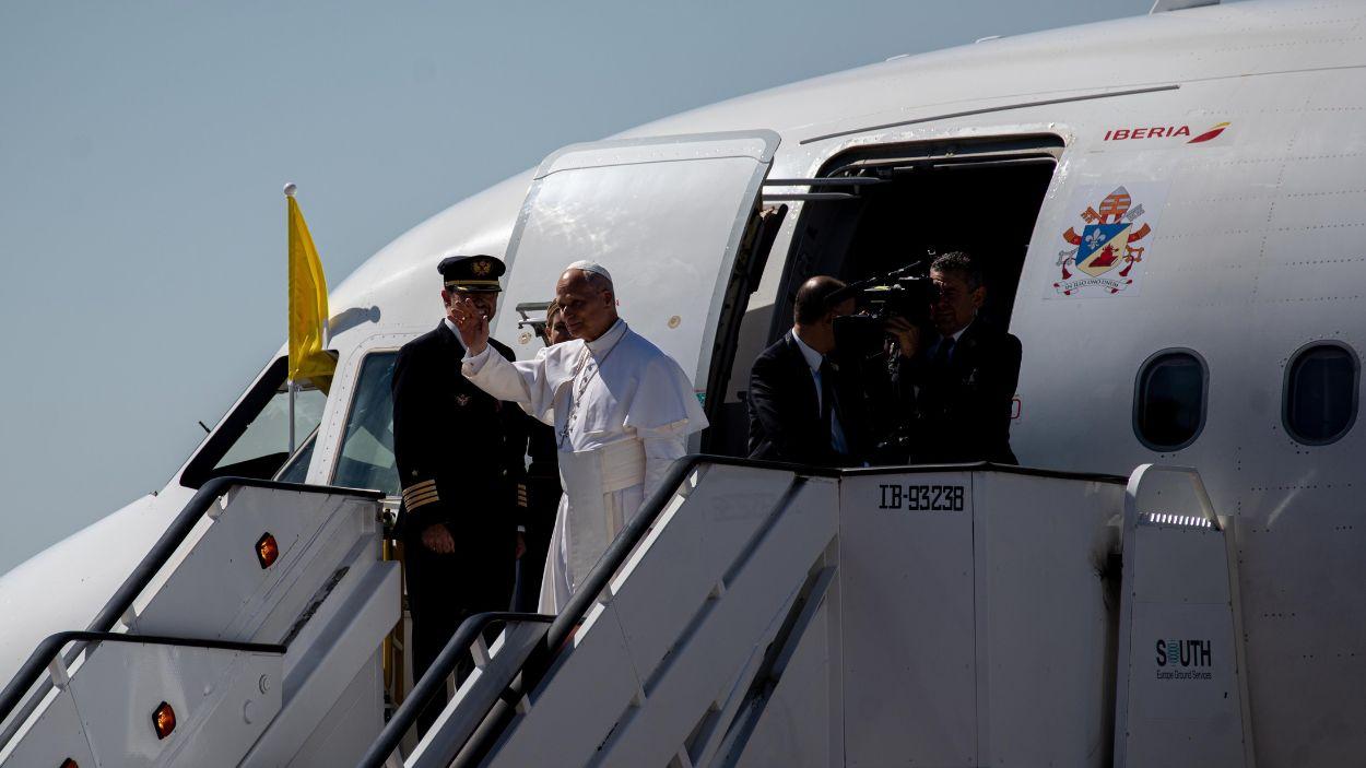 El Papa León XIV se despide de Madrid y vuela hacia Barcelona. Gabriel Luengas / Europa Press.