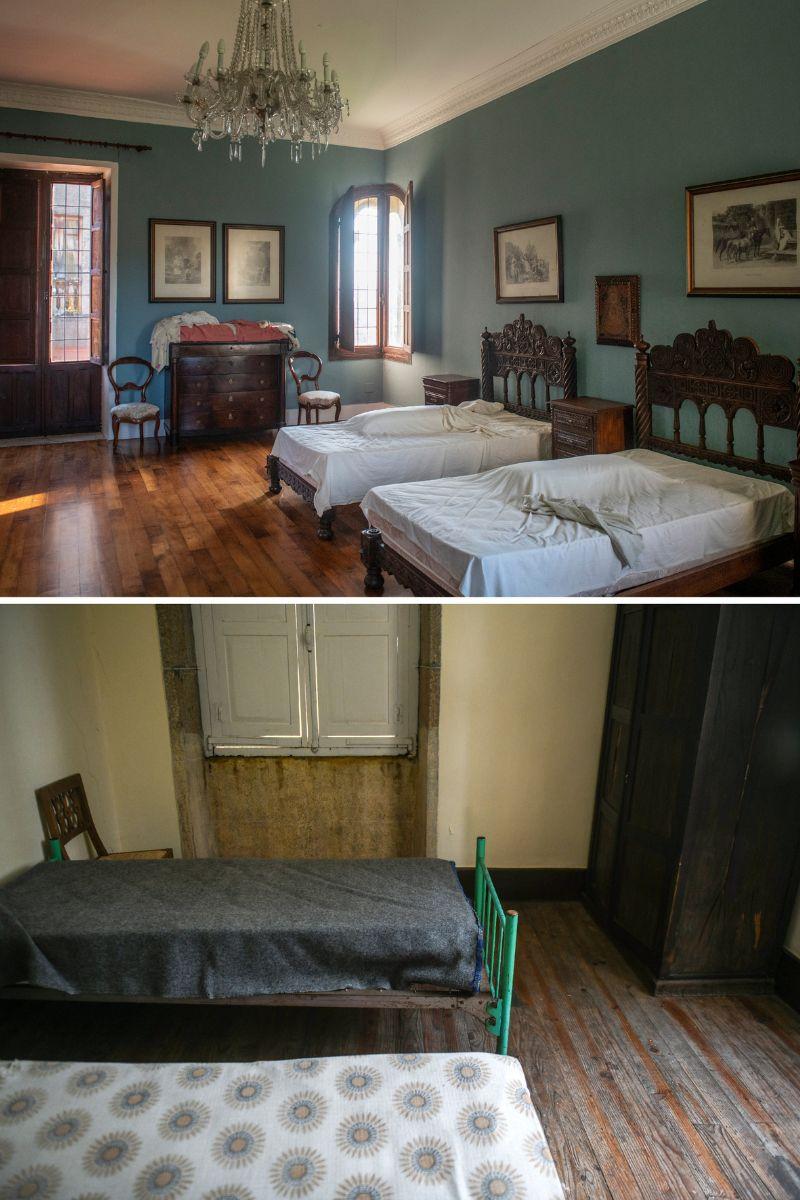 Así eran las habitaciones de los Franco en el Pazo de Meirás, arriba la de la familia, abajo la del servicio. ©Álvaro Minguito Así eran las habitaciones de los Franco en el Pazo de Meirás, arriba la de la familia, abajo la del servicio. ©Álvaro Minguito