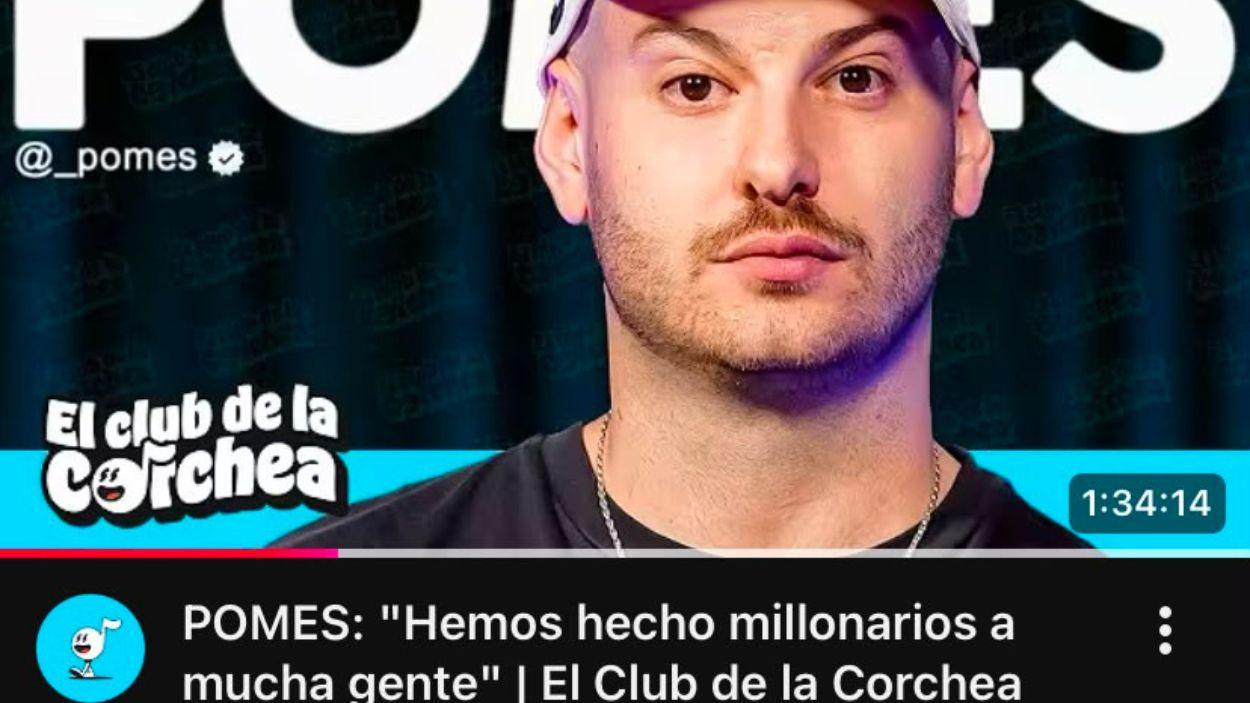 Captura de la entrevista de Pomes en El Club de la Corchea