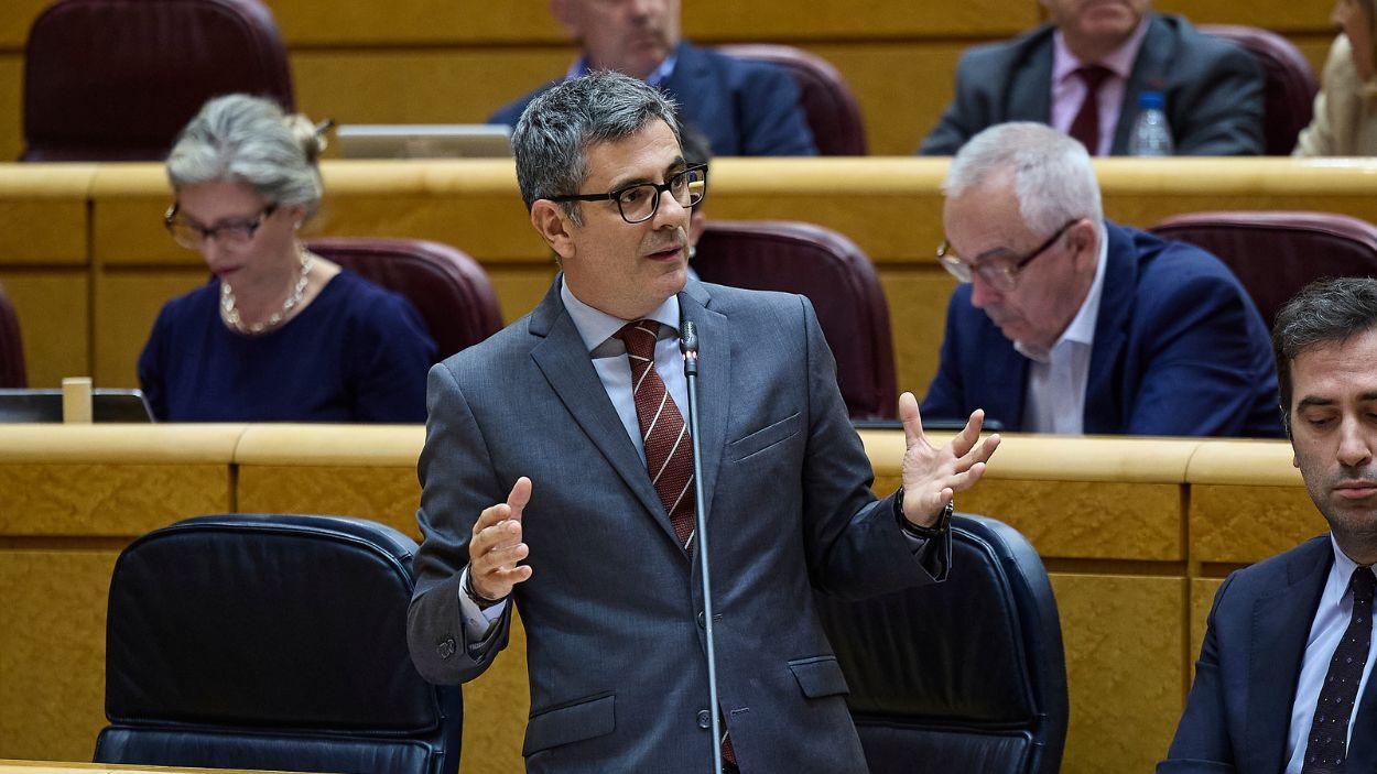 Félix Bolaños, Ministro de la Presidencia, Justicia y Relaciones con las Cortes, durante una sesión de control al Gobierno, en el Senado, a 9 de junio de 2026, en Madrid. EP