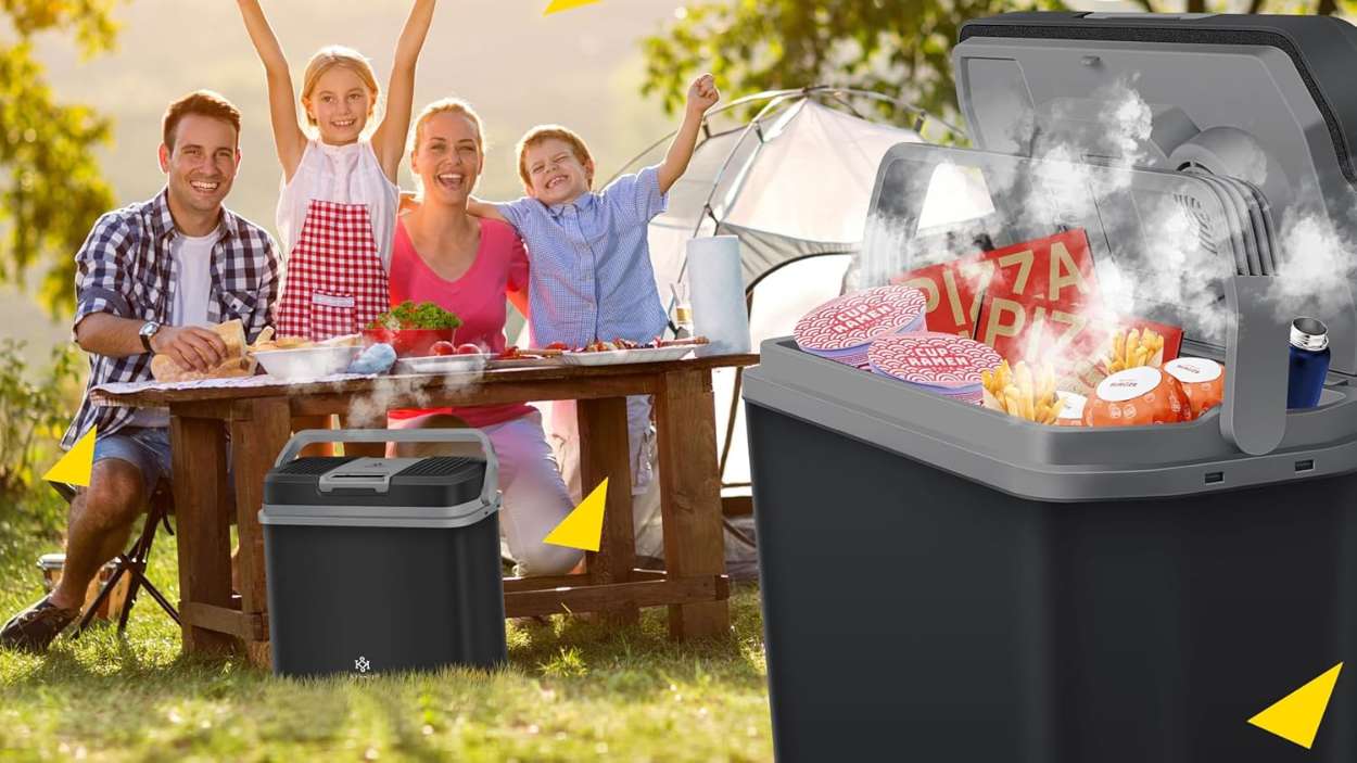La solución para viajes, playa y camping una nevera portátil que también funciona como calentador de comida