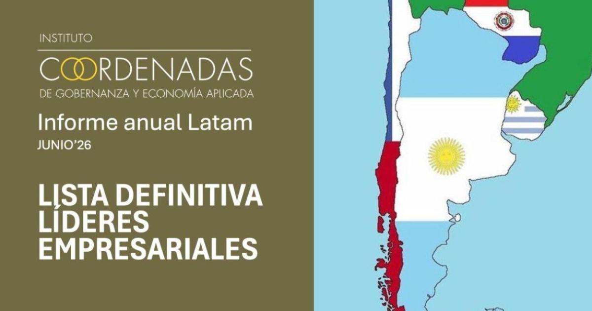 Argentina coloca cinco empresarios entre los 25 líderes económicos más influyentes de América Latina, según el Instituto Coordenadas