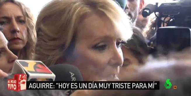 Esperanza Aguirre rompe a llorar al hablar de Ignacio González.