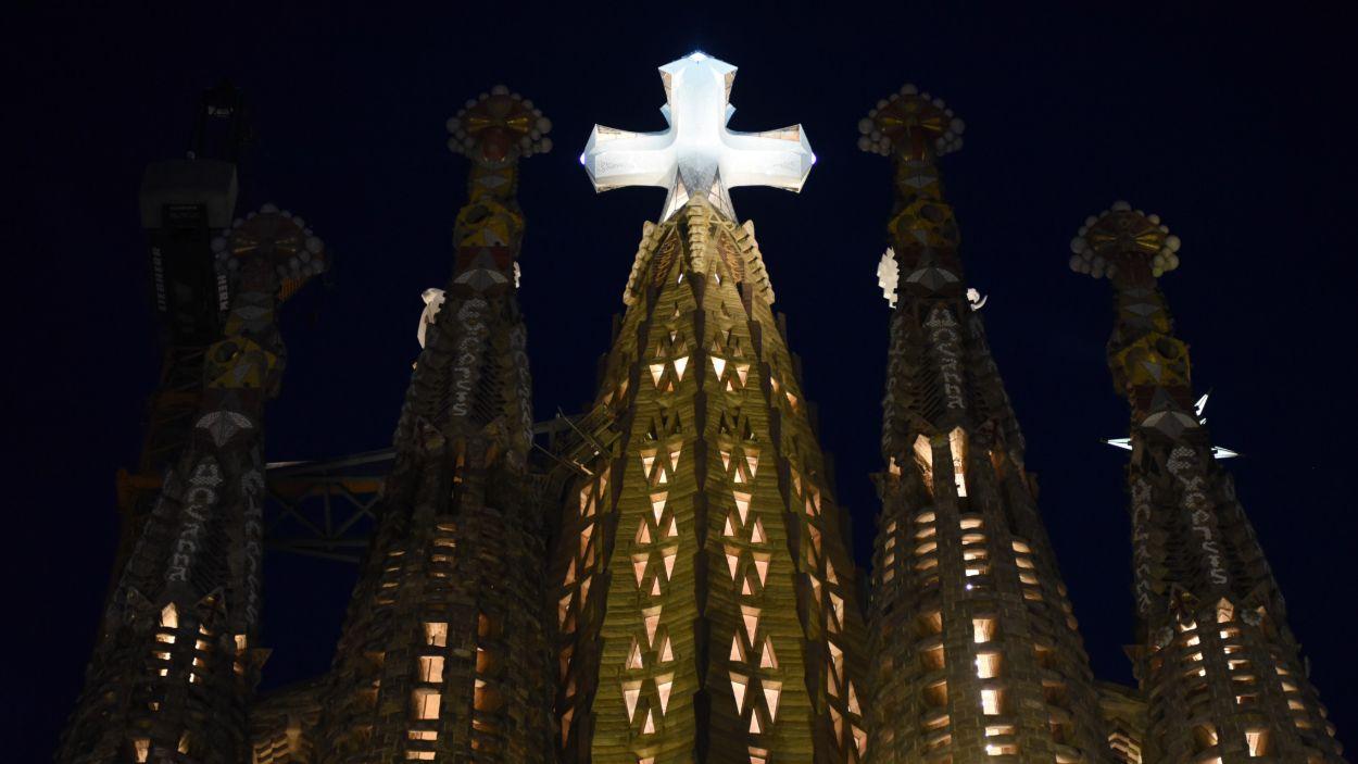 Bendición de la Torre de Jesucristo por parte del Papa León XIV, a 10 de junio de 2026, en Barcelona. Alberto Paredes / EP