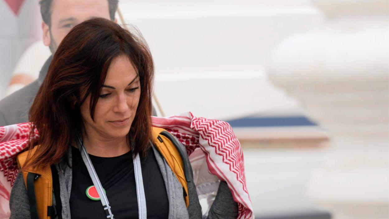 Inés Madrazo, durante su expedición con la Global Sumud Flotilla.