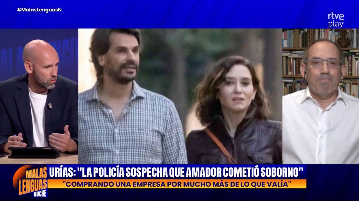 Gonzalo Miró y Joaquín Urías en 'Malas Lenguas Noche'. RTVE.