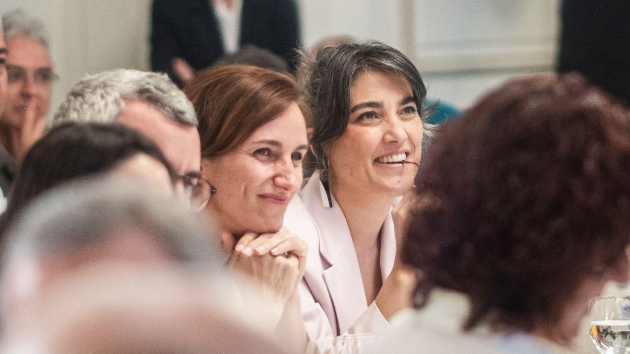 La portavoz de Más Madrid en la Asamblea de Madrid, Manuela Bergerot, y la ministra de Sanidad y futura candidata a la Comunidad, Mónica García. EP.