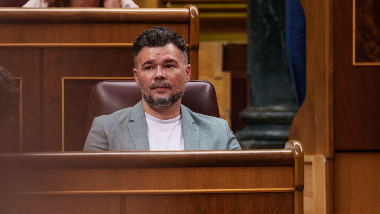 El portavoz de ERC en el Congreso, Gabriel Rufián, durante una sesión plenaria en el Congreso de los Diputados, a 16 de junio de 2026, en Madrid. EP.