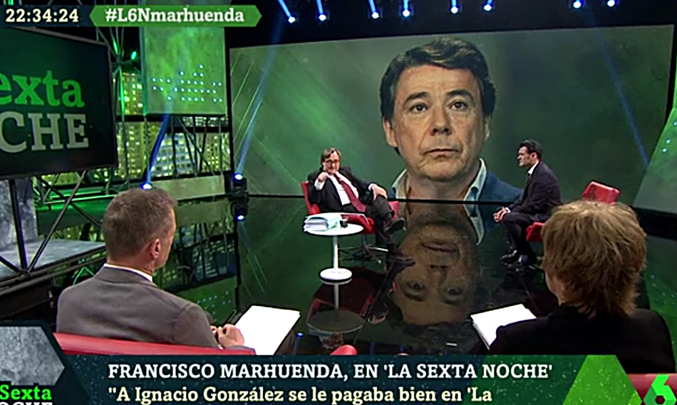 Momento de la entrevista que Francisco Marhuenda concedió este sábado en 'La Sexta Noche'