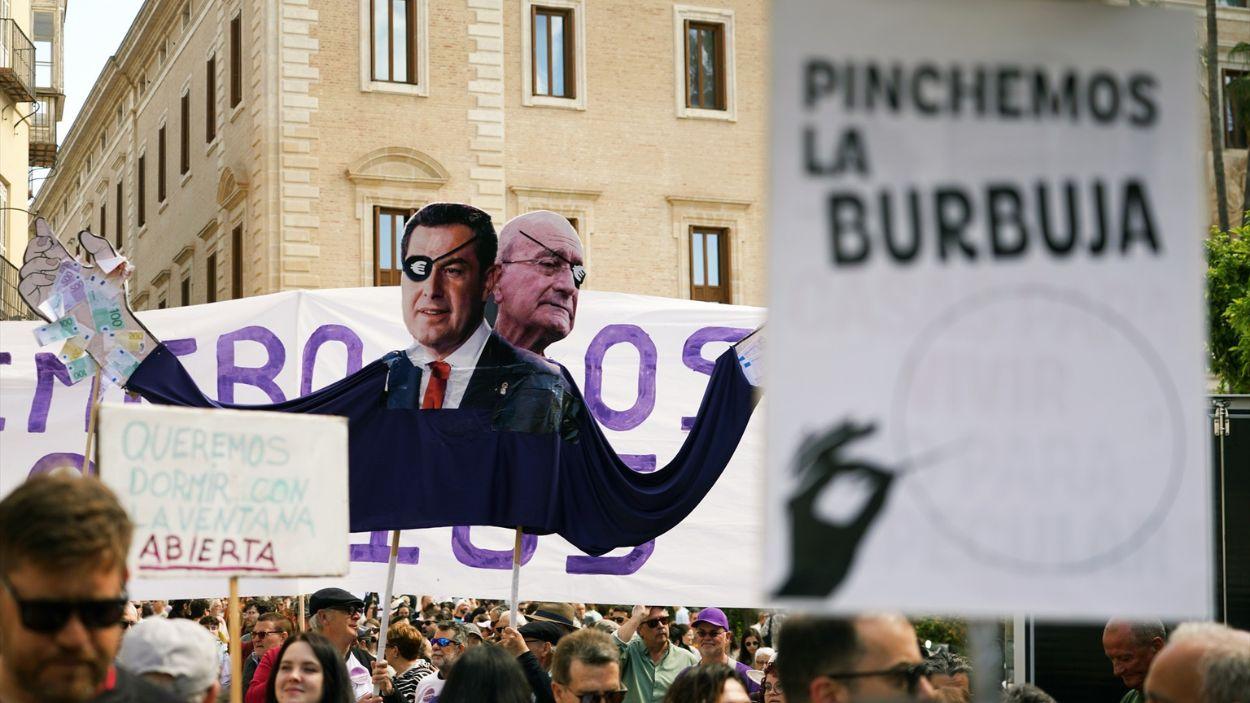 Miles de personas se manifiestan en Málaga por el derecho a la vivienda, a 5 de abril de 2025 / EP